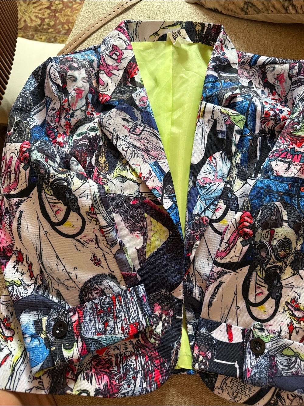 Smiffys  standout  “zombie” Graphic Cropped Blazer NWOT